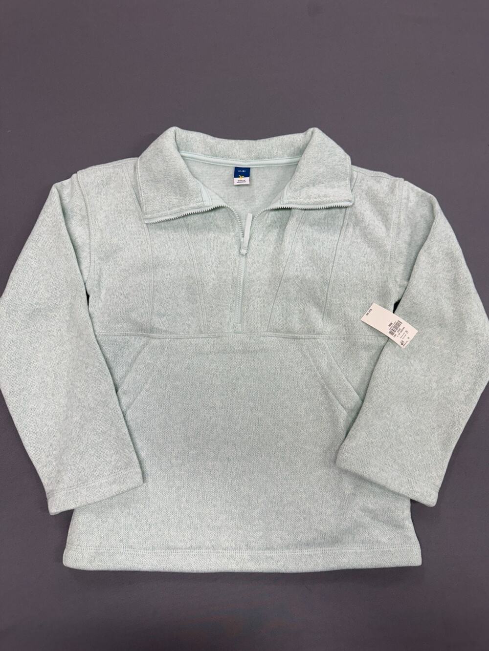 Old Navy Girls Size M 8 Green Fleece Quarter Zip Pullover Sweater NWT